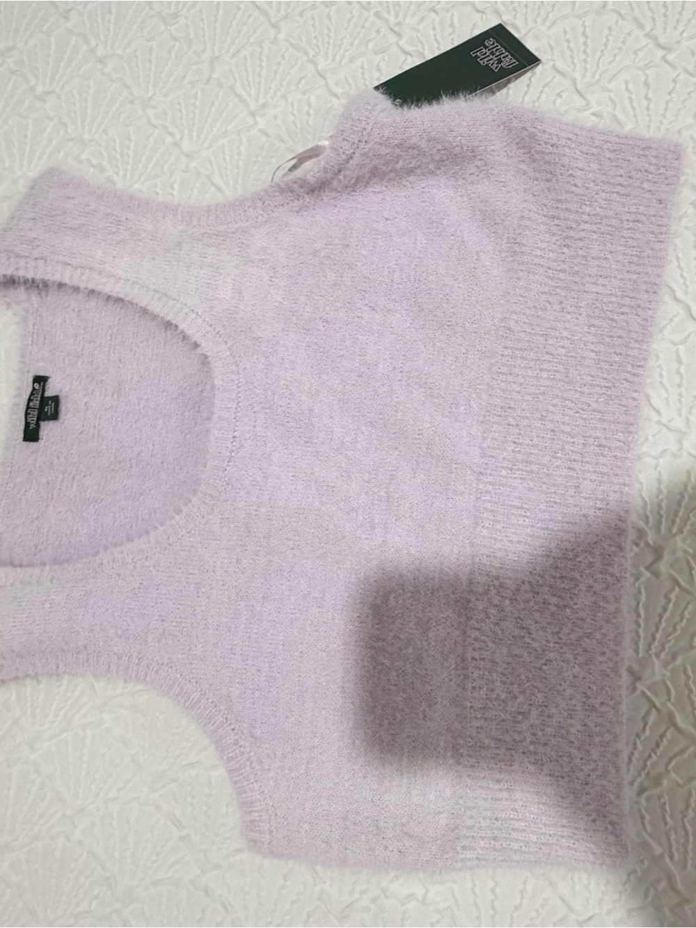 wild fable Lilac Fuzzy Scoop Neck Crop Tank